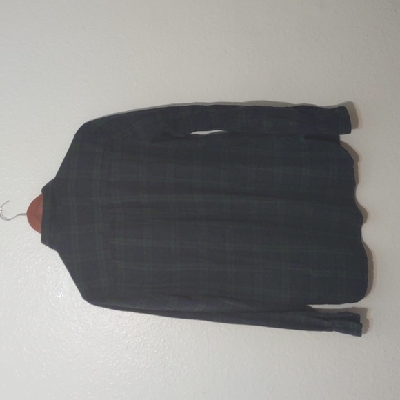 USED OLD NAVY LONG SLEEVE FLANNEL SHIRT MEN TALL M GREEN AND BLUE - Picture 7 of 7